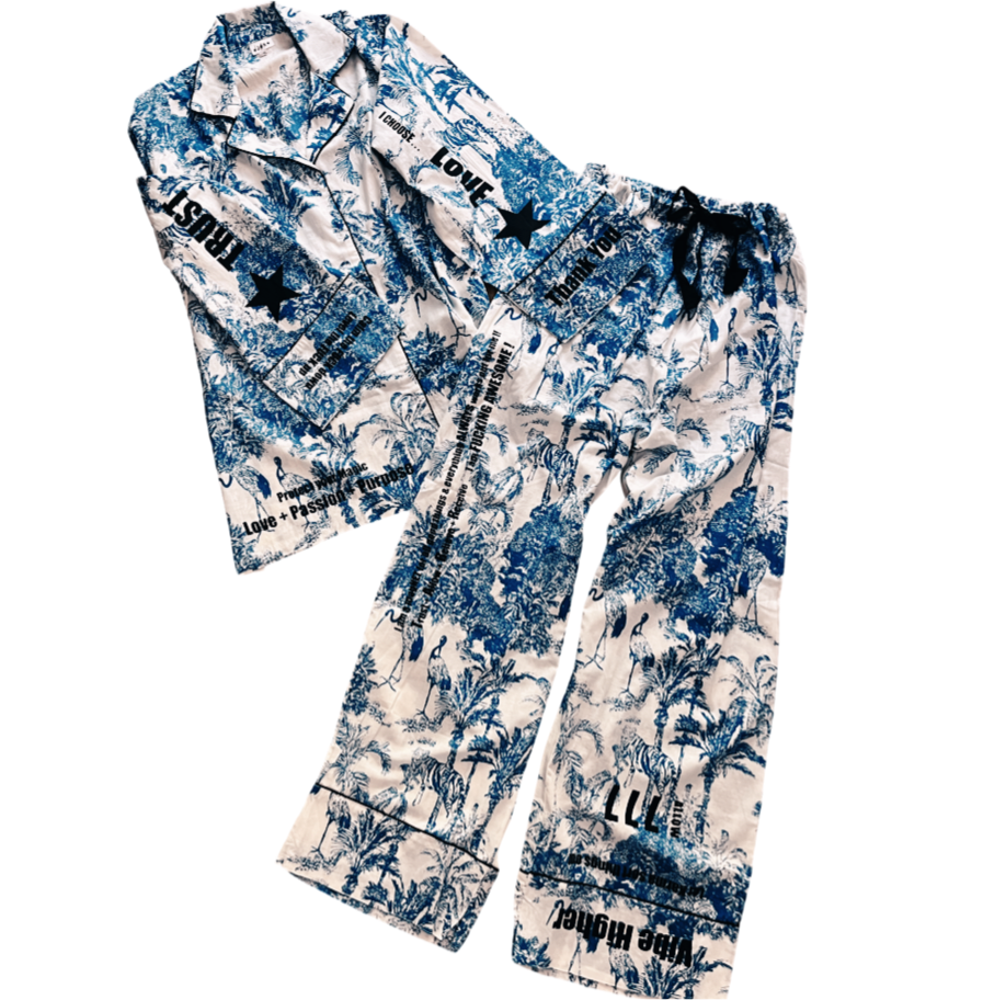 J + N Pajamas (Blue  Stork)