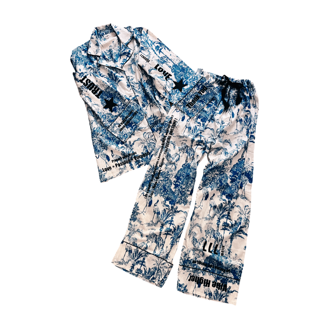 J + N Pajamas (Blue  Stork)